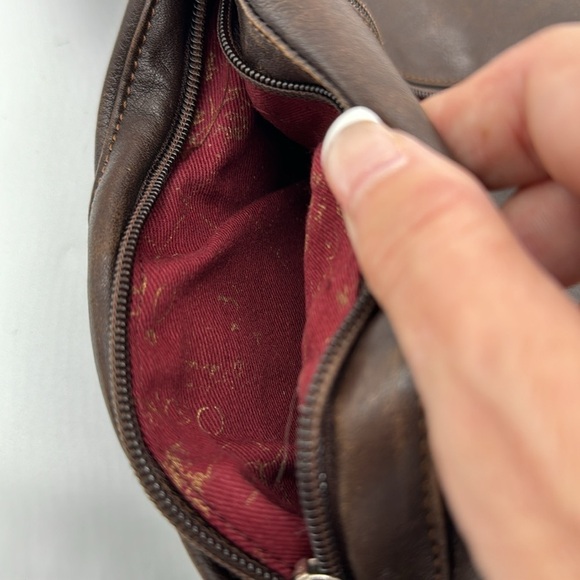 Bruno Rossi Brown Leather Messenger Style Crossbody Bag Made in Italy MCB6734R - Picture 7 of 15